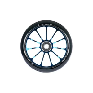 Roue Ethic Atlas 110mm bleu chrome présentation