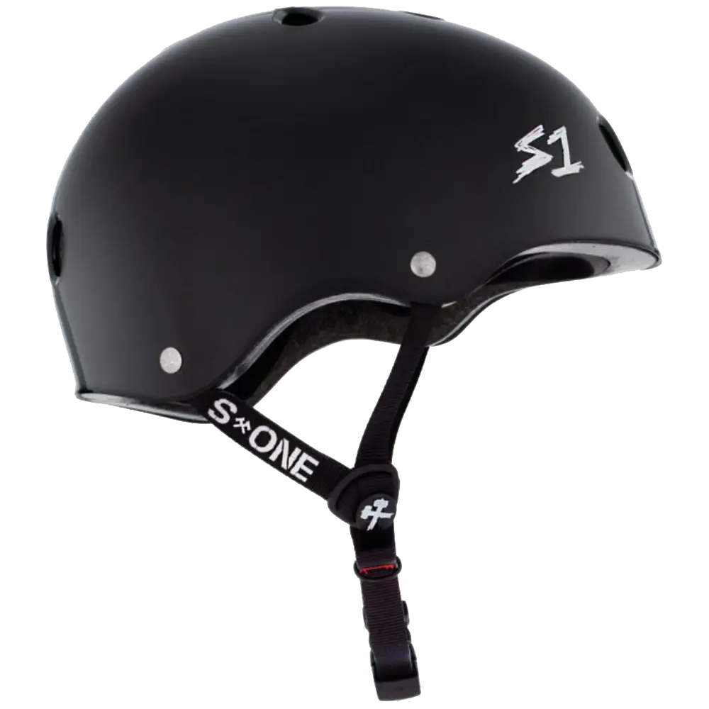 Casque S-one Lifer Black Gloss droite trottinette freestyle skate et bmx