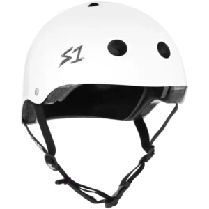 Casque S-One Lifer White Gloss face trottinette freestyle skate et bmx