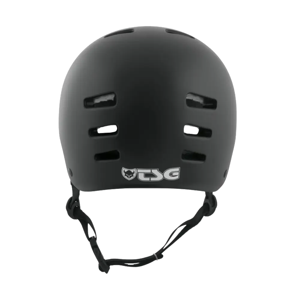 Casque TSG Evolution Youth Solid Color Satin Noir arriere trottinette freestyle skate et bmx