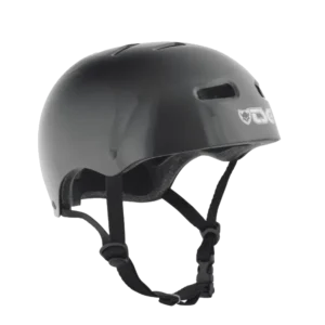 Casque TSG Injected Color noir face droite trottinette freestyle skate et bmx