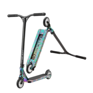 Trottinette freestyle Blund Prodigy X Oil Slick face gauche et dessous