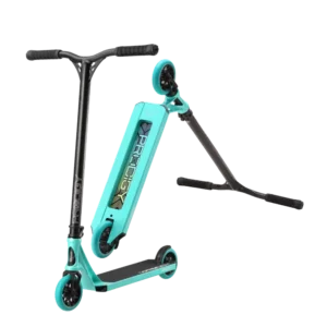 Trottinette freestyle Prodigy X Teal face gauche et dessous
